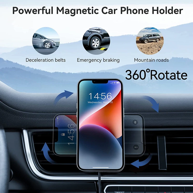 Wireless Car Charger Mount Fast Charging - Автомобильное магнитное беспроводное зарядное устройство для