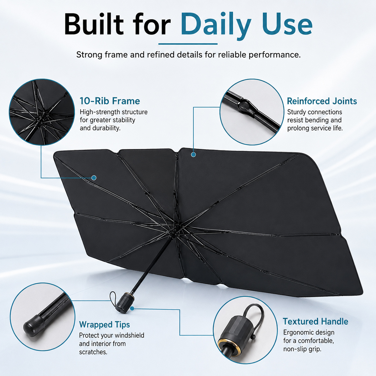 Складной солнцезащитный экран  – обзор и цена Car Sunshade Windshield Umbrella Foldable