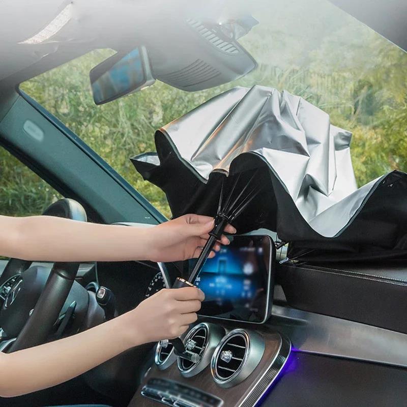 Универсальные удобные складные – обзор и цена Car Sunshade Windshield Umbrella Foldable