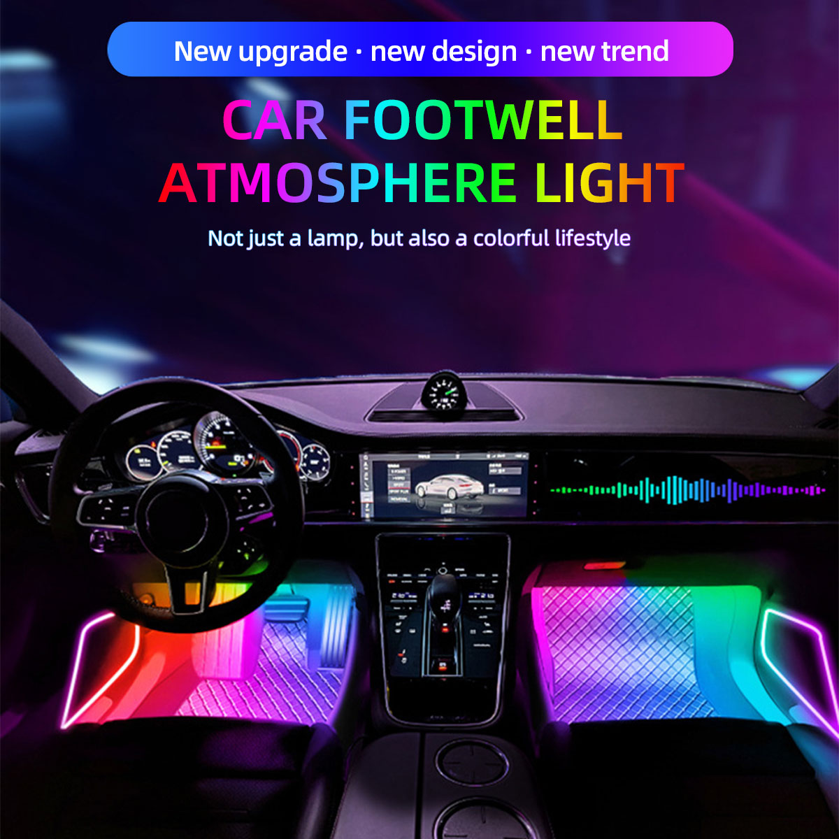 2/4 в 1, 12/18 светодиодов RGB – обзор и цена Led Ambient Interior Car Lights App Control