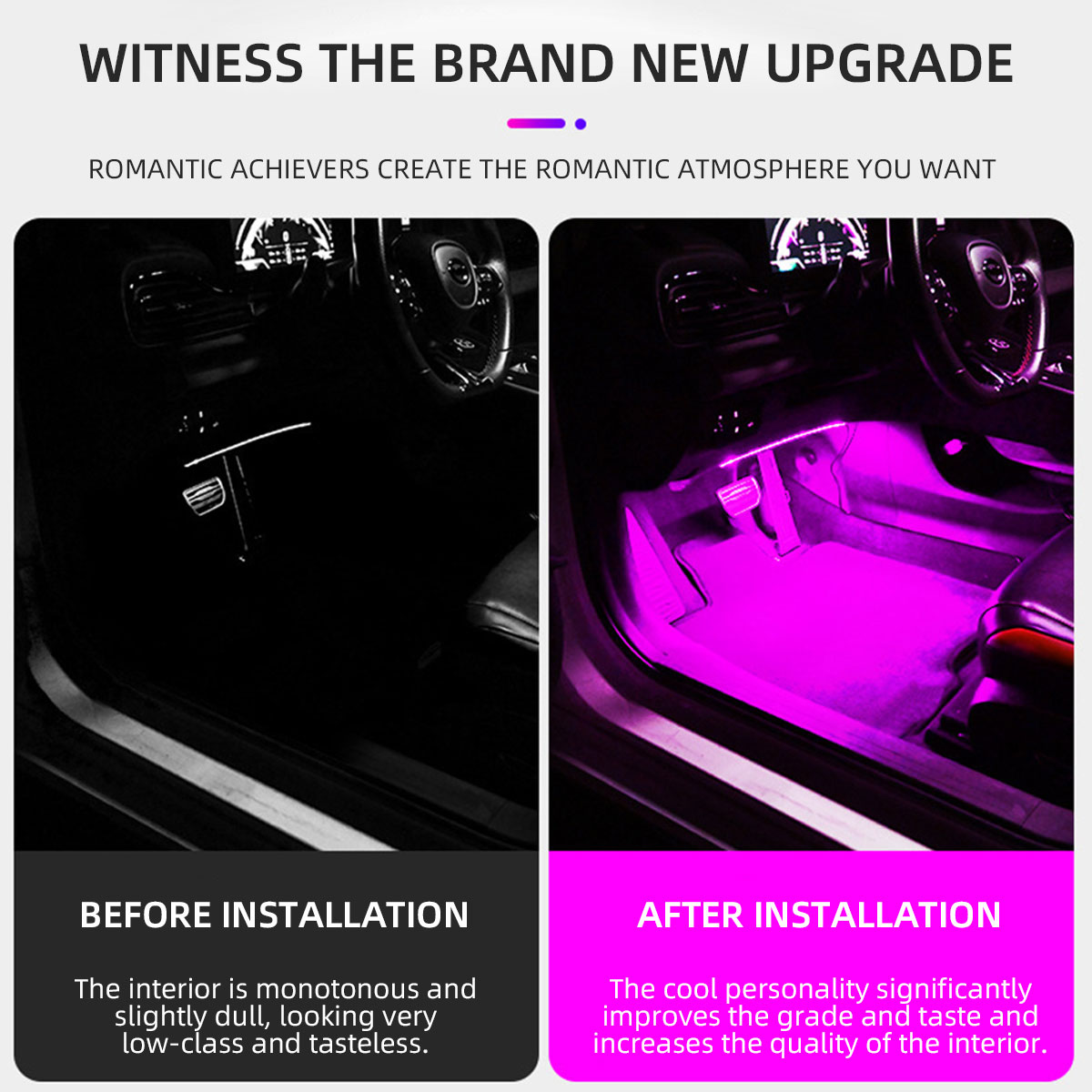 2/4 в 1, 12/18 светодиодов RGB – обзор и цена Led Ambient Interior Car Lights App Control