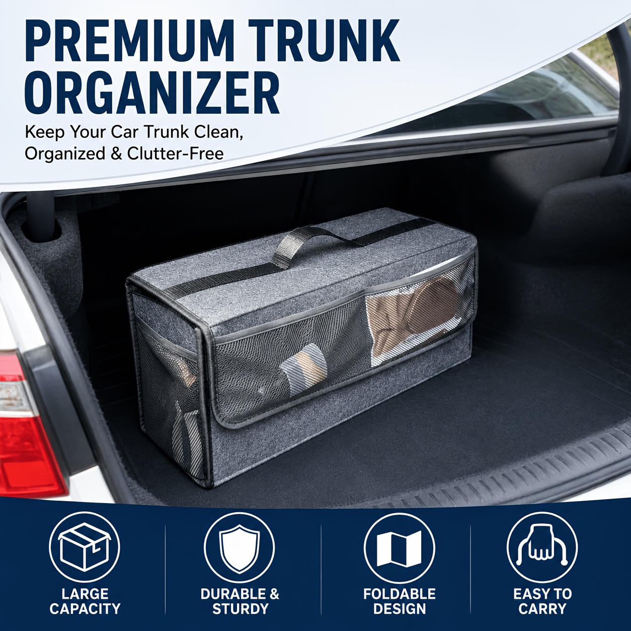 Фетровый органайзер для багажн – обзор и цена Car Trunk Organizer Foldable Storage Box